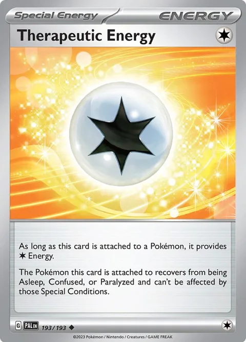 Therapeutic Energy #193/193 Reverse Holofoil Pokémon card from Paldea Evolved