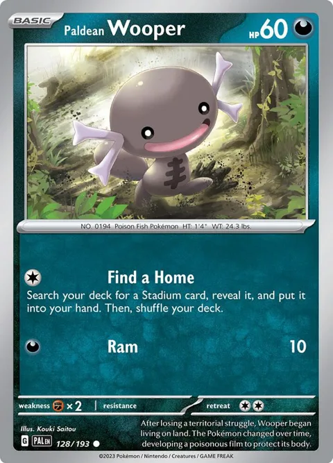 Paldean Wooper #128/193 Pokémon card from Paldea Evolved