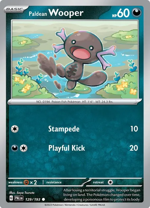 Paldean Wooper #129/193 Reverse Holofoil Pokémon card from Paldea Evolved