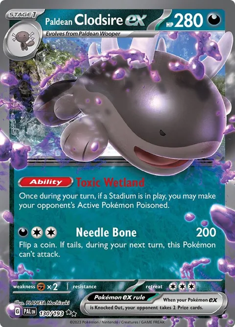 Paldean Clodsire ex #130/193 Holofoil Pokémon card from Paldea Evolved