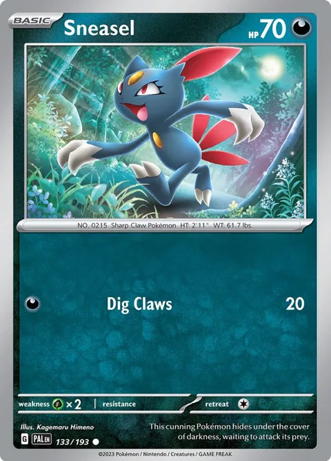Sneasel #133/193 Reverse Holofoil Pokémon card from Paldea Evolved