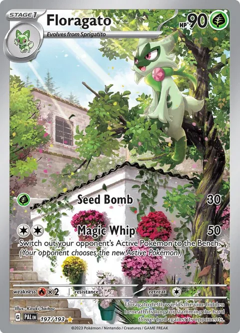 Floragato #197/193 Holofoil Pokémon card from Paldea Evolved