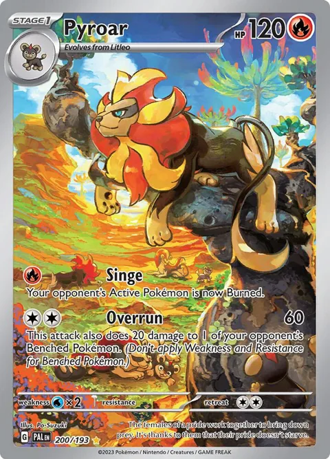 Pyroar #200/193 Holofoil Pokémon card from Paldea Evolved