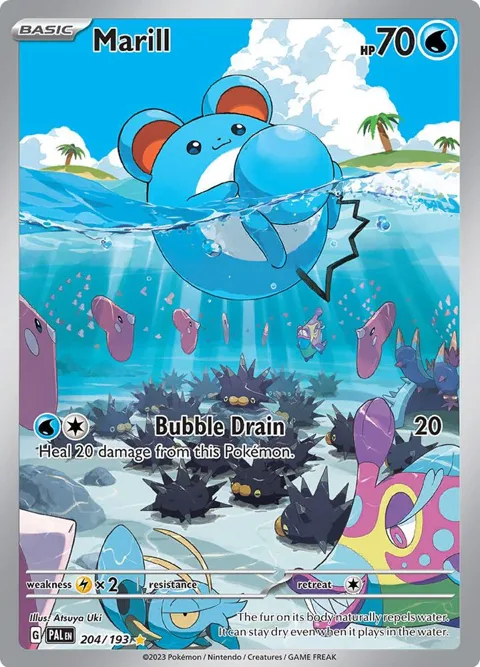 Marill #204/193 Holofoil Pokémon card from Paldea Evolved