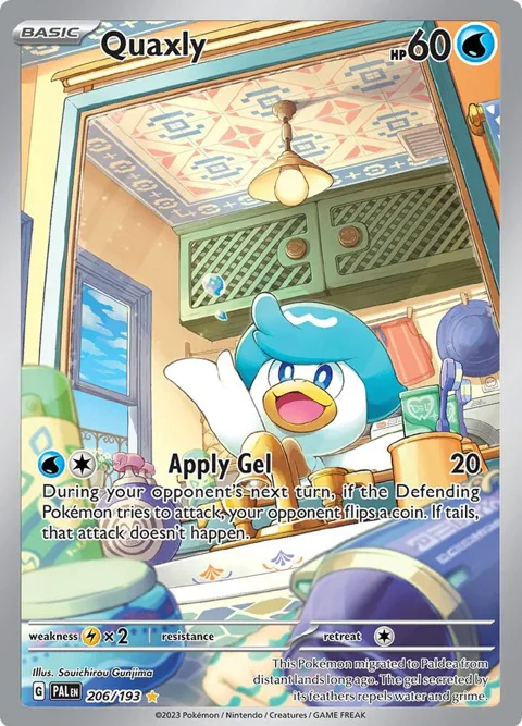 Quaxly #206/193 Holofoil Pokémon card from Paldea Evolved