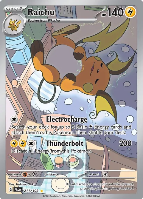Raichu #211/193 Holofoil Pokémon card from Paldea Evolved