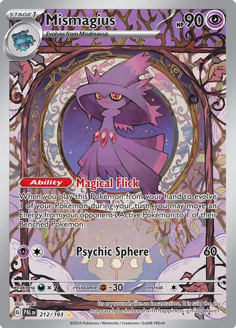 Mismagius #212/193 Holofoil Pokémon card from Paldea Evolved