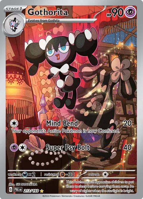 Gothorita #213/193 Holofoil Pokémon card from Paldea Evolved