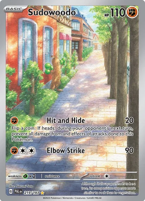 Sudowoodo #219/193 Holofoil Pokémon card from Paldea Evolved
