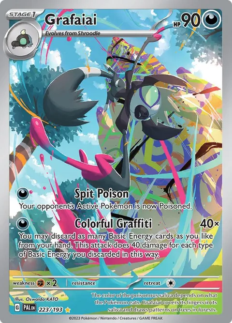 Grafaiai #223/193 Holofoil Pokémon card from Paldea Evolved