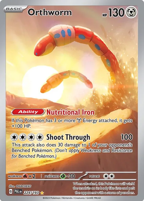 Orthworm #224/193 Holofoil Pokémon card from Paldea Evolved