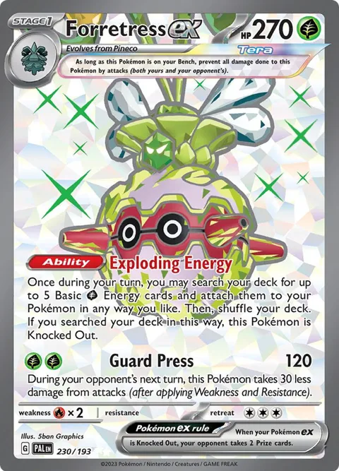 Forretress ex #230/193 Holofoil Pokémon card from Paldea Evolved