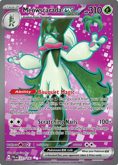 Meowscarada ex #231/193 Holofoil Pokémon card from Paldea Evolved