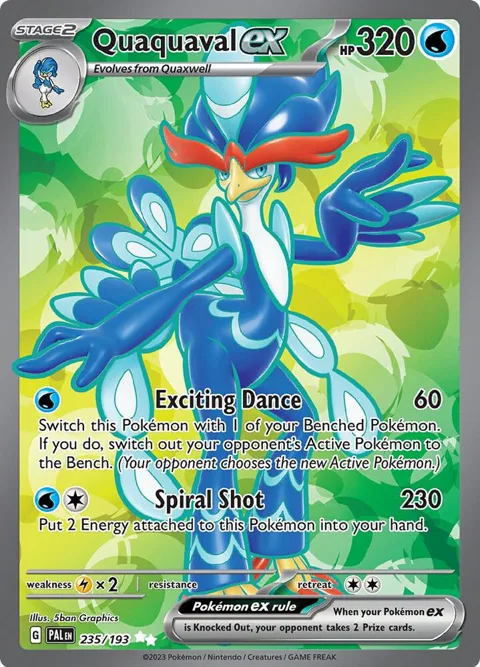 Quaquaval ex #235/193 Holofoil Pokémon card from Paldea Evolved