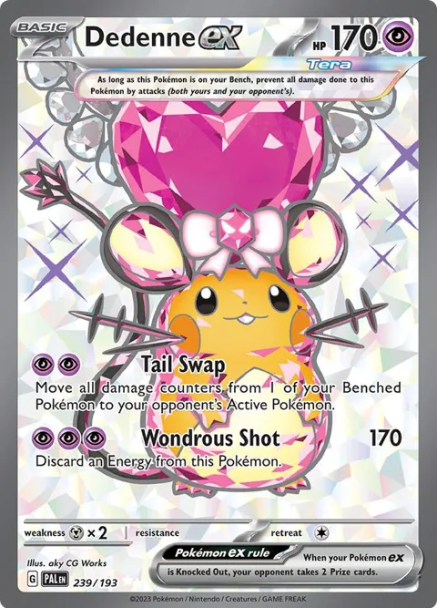 Dedenne ex #239/193 Holofoil Pokémon card from Paldea Evolved