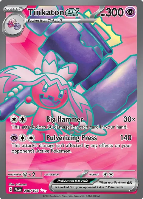 Tinkaton ex #240/193 Holofoil Pokémon card from Paldea Evolved