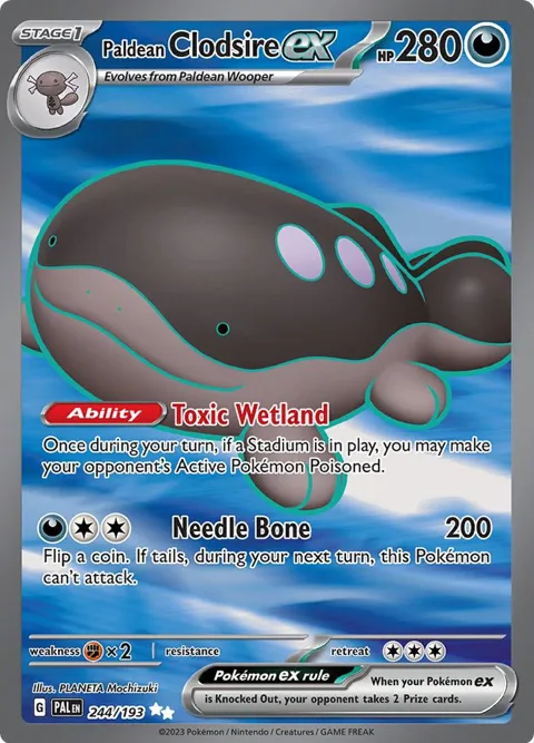 Paldean Clodsire ex #244/193 Holofoil Pokémon card from Paldea Evolved