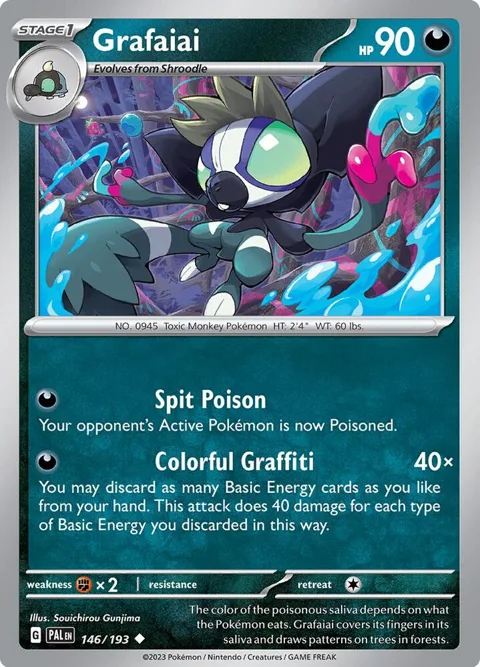 Grafaiai #146/193 Reverse Holofoil Pokémon card from Paldea Evolved