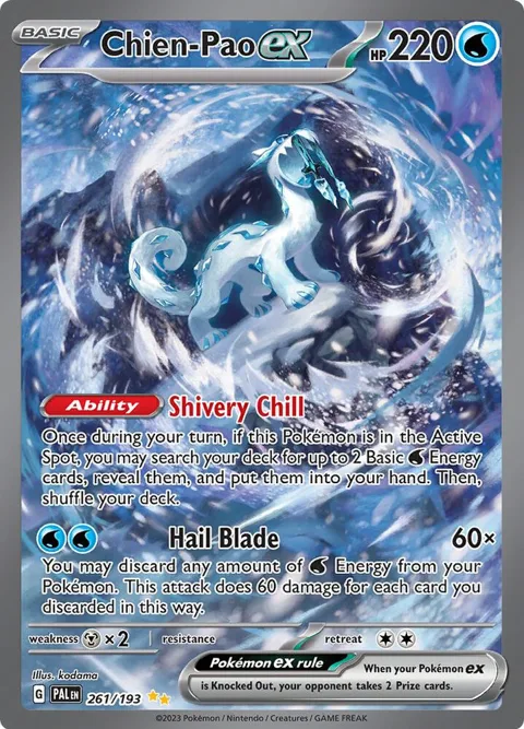 Chien-Pao ex #261/193 Holofoil Pokémon card from Paldea Evolved