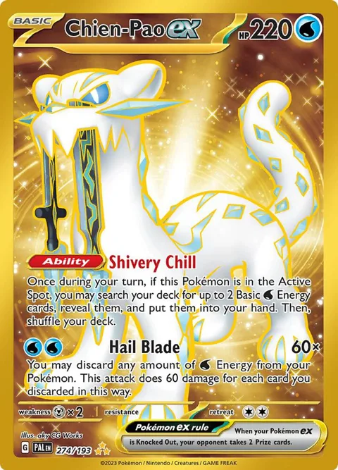 Chien-Pao ex #274/193 Holofoil Pokémon card from Paldea Evolved