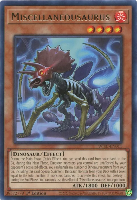Miscellaneousaurus WISU-EN011 Yu-Gi-Oh card from Wild Survivors
