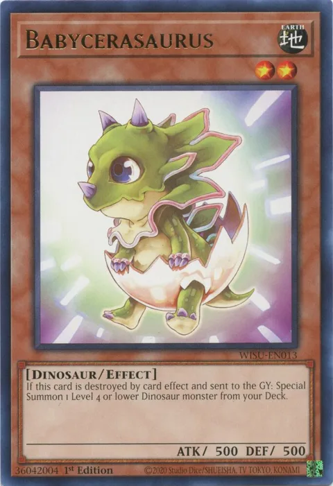 Babycerasaurus WISU-EN013 Yu-Gi-Oh card from Wild Survivors