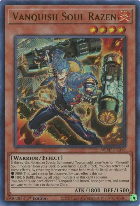 Vanquish Soul Razen WISU-EN016 Yu-Gi-Oh card from Wild Survivors