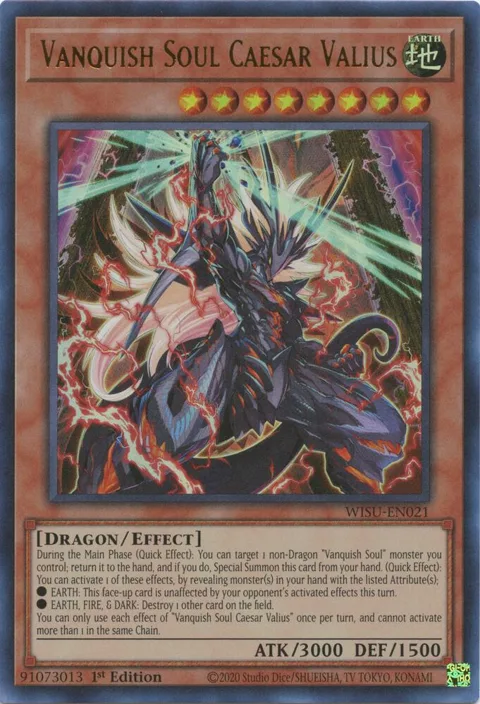 Vanquish Soul Caesar Valius WISU-EN021 Yu-Gi-Oh card from Wild Survivors