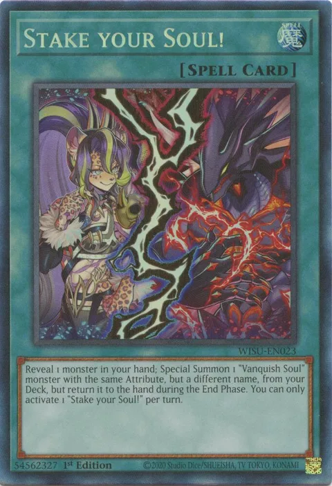 Stake your Soul! Collector's Rare WISU-EN023 Yu-Gi-Oh card from Wild Survivors