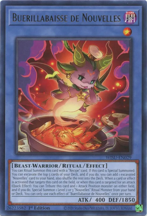 Buerillabaisse de Nouvelles WISU-EN029 Yu-Gi-Oh card from Wild Survivors