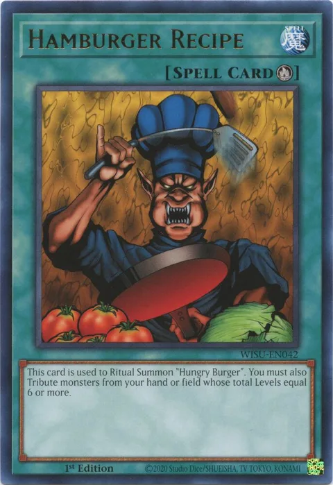 Hamburger Recipe WISU-EN042 Yu-Gi-Oh card from Wild Survivors