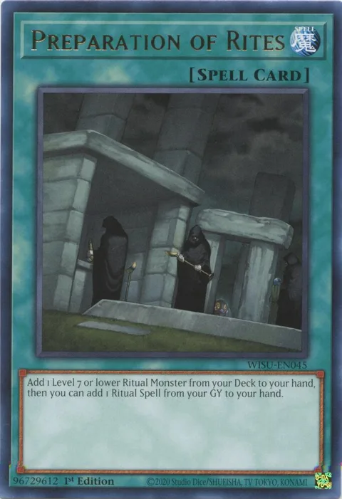Preparation of Rites WISU-EN045 Yu-Gi-Oh card from Wild Survivors