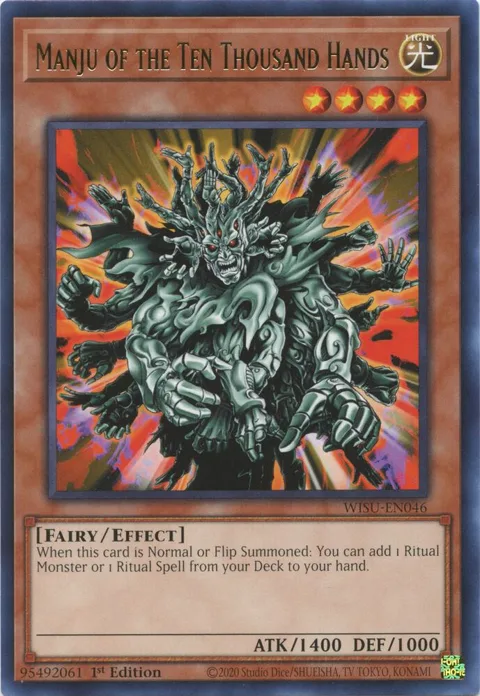 Manju of the Ten Thousand Hands WISU-EN046 Yu-Gi-Oh card from Wild Survivors