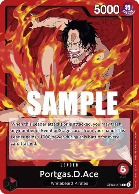 Portgas.D.Ace OP03-001 One Piece card from Pillars of Strength