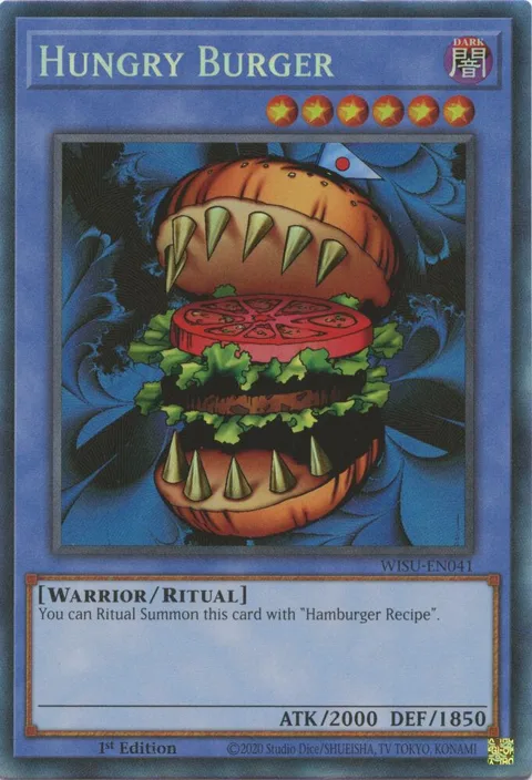 Hungry Burger Collector's Rare WISU-EN041 Yu-Gi-Oh card from Wild Survivors