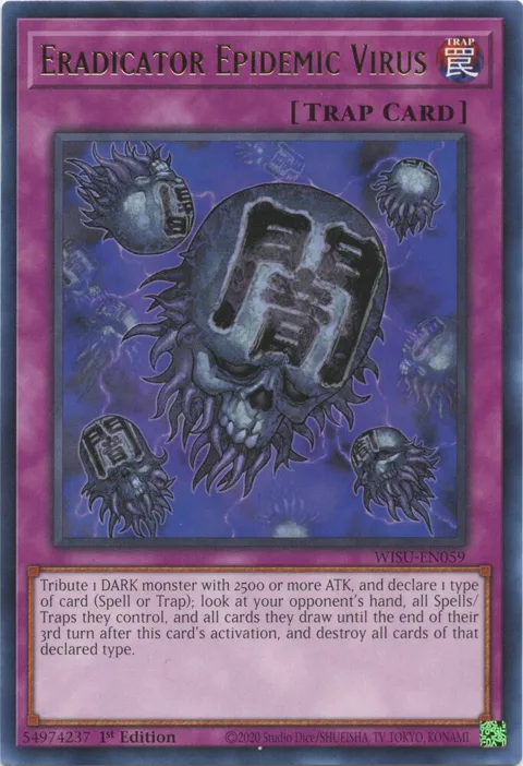 Eradicator Epidemic Virus WISU-EN059 Yu-Gi-Oh card from Wild Survivors