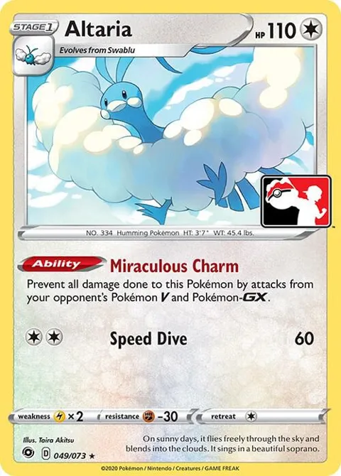 Altaria #049/073 Pokémon card from Prize Pack Series Cards