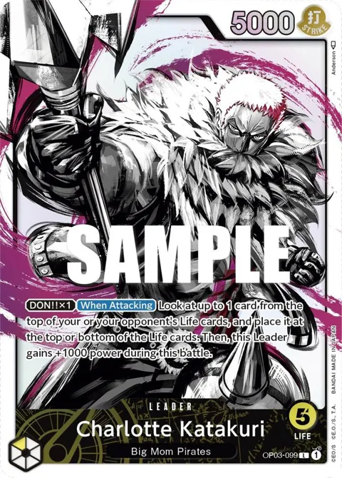 Charlotte Katakuri Alt Art OP03-099 One Piece card from Pillars of Strength