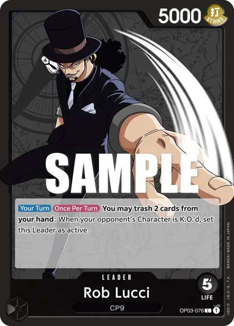 Rob Lucci OP03-076 One Piece card from Pillars of Strength