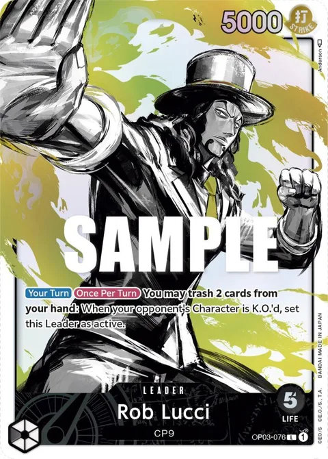 Rob Lucci Alt Art OP03-076 One Piece card from Pillars of Strength