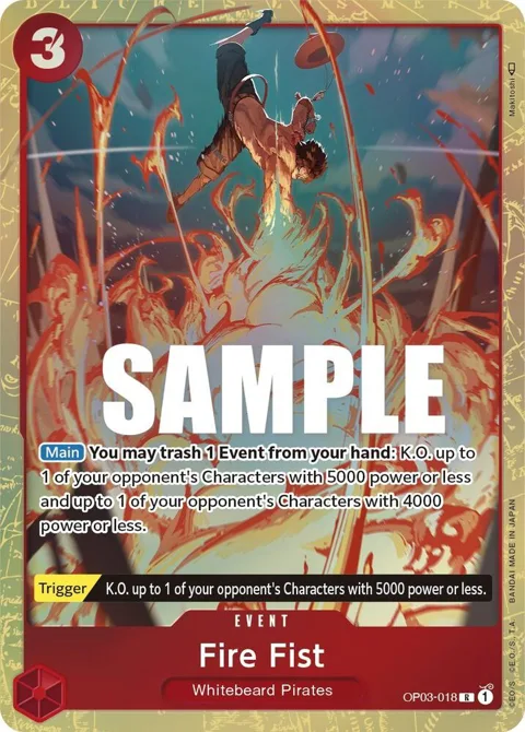 Fire Fist Alt Art OP03-018 One Piece card from Pillars of Strength