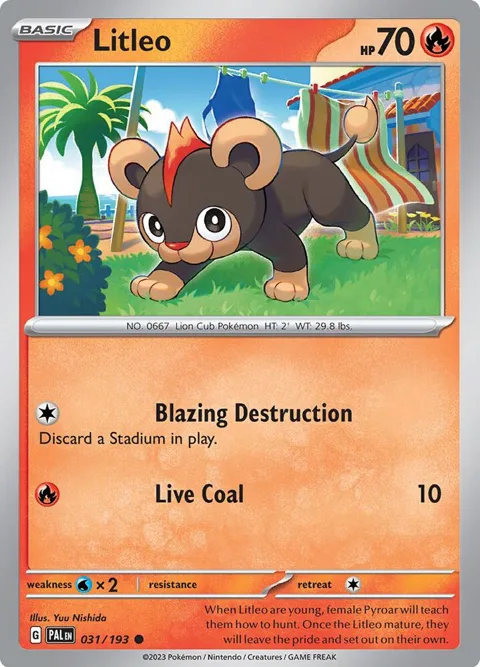 Litleo #031/193 Pokémon card from Paldea Evolved