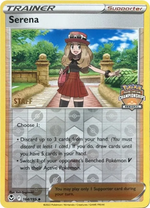 Serena - 164/195 Regional Championships [Staff] #164/195 Reverse Holofoil Pokémon card from League & Championship Cards