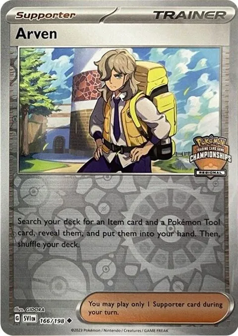 Arven - 166/198 Regional Championships #166/198 Reverse Holofoil Pokémon card from League & Championship Cards