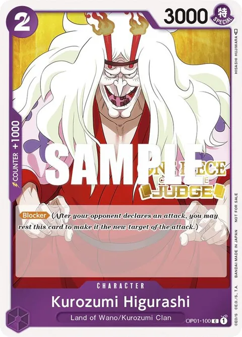Kurozumi Higurashi Judge OP01-100 One Piece card from One Piece Promotion Cards