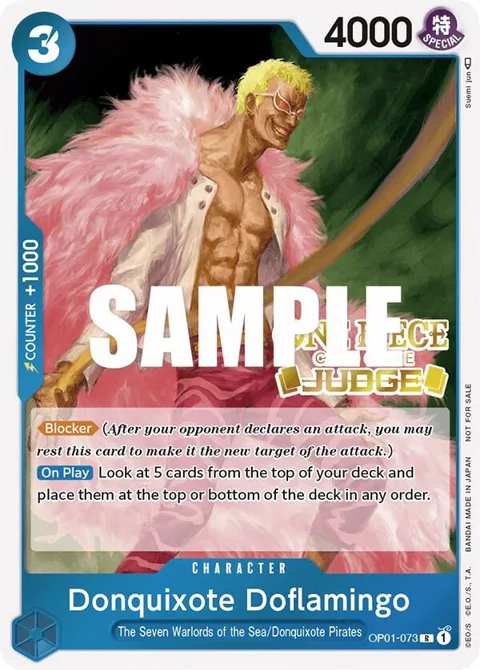 Donquixote Doflamingo Judge OP01-073 One Piece card from One Piece Promotion Cards