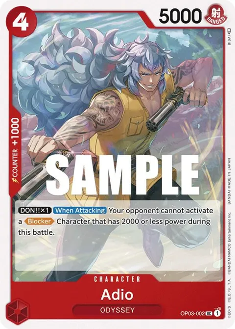 Adio OP03-002 One Piece card from Pillars of Strength