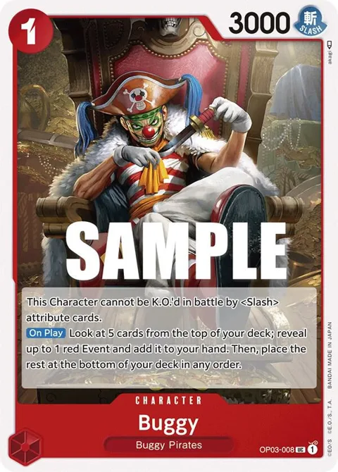 Buggy OP03-008 One Piece card from Pillars of Strength
