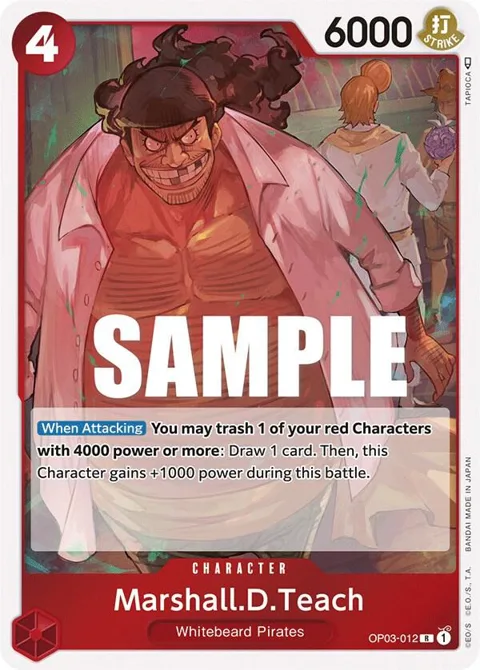Marshall.D.Teach OP03-012 One Piece card from Pillars of Strength