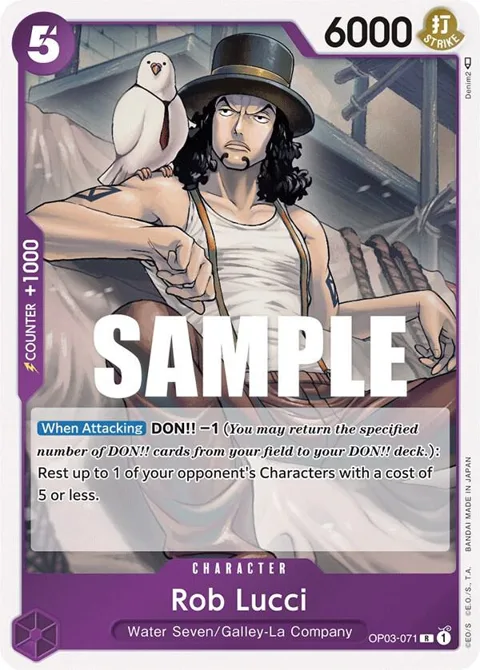 Rob Lucci OP03-071 One Piece card from Pillars of Strength